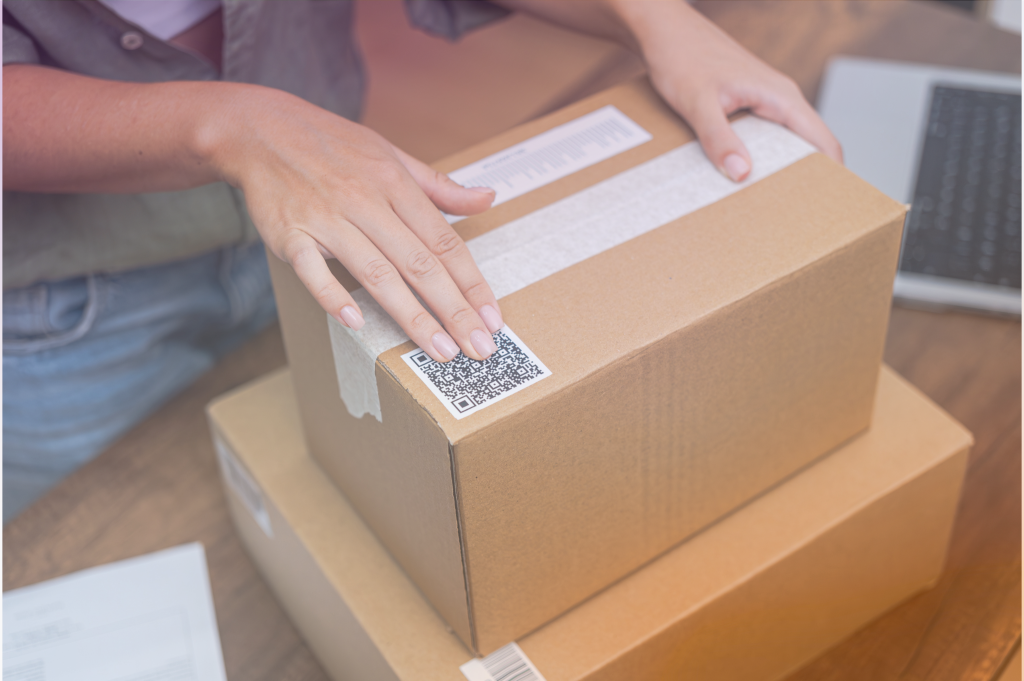 Employee packing shipment